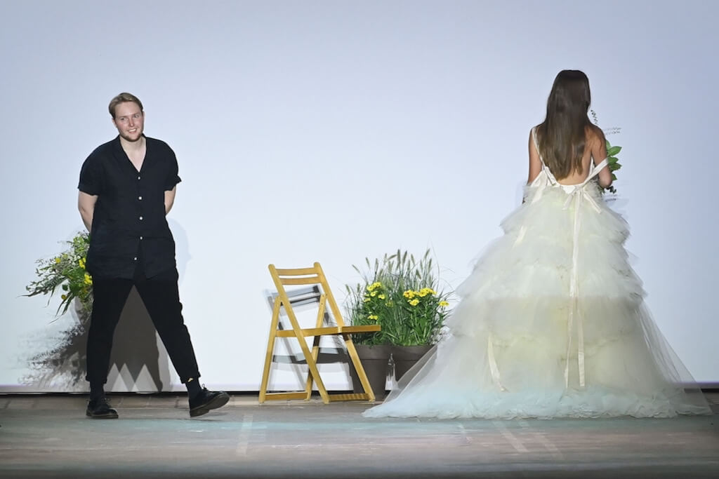 Designer DANNY REINKE presenting his Spring/Summer 2022 collection at Mercedes-Benz Fashion Week Berlin